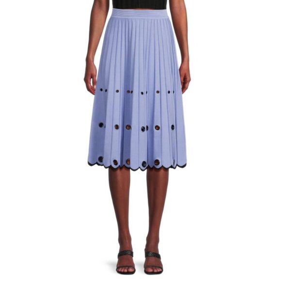 JONATHAN SIMKHAI Pleated Knit Skirt Women's Light Blue Hydrangea Size M NWT - Picture 3 of 3